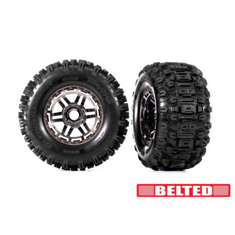 Tires & wheels, assembled, glued (black chrome wheels, belted Sledgehammer® All-Terrain tires)