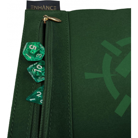 Enhance Tabletop Roll on a Scroll Bag with Dice Green