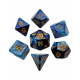 FanRoll Mini Dice Set Blue/Light Blue with Gold Numbers (7)