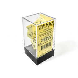 Chessex Opaque Pastel Yellow/black Polyhedral 7-Die Set