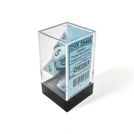 Chessex Opaque Pastel Blue/black Polyhedral 7-Die Set