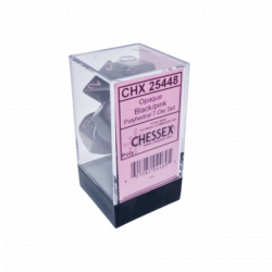 Chessex Opaque black/Pink Polyhedral 7-Die Set