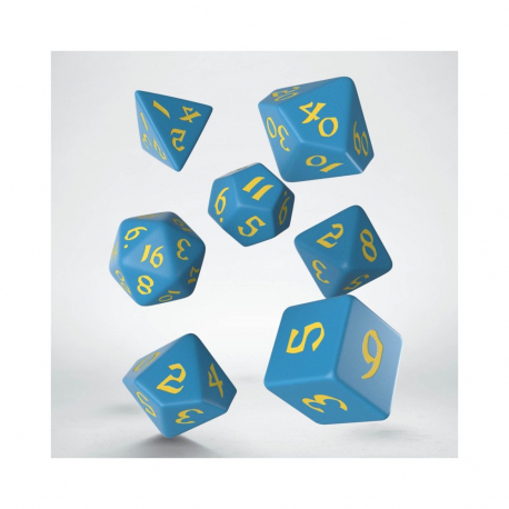 Classic Runic Blue & Yellow Dice Set (7)