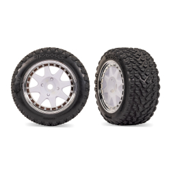 White & Chrome Front Mini Rally Wheels w/Hard Tires (2)