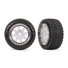 White & Chrome Front Mini Rally Wheels w/Hard Tires (2)