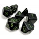 Chessex Opaque Black/Green Polyhedral 7-Die Set