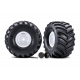 White X-Monster Wheels w/ Terra Groove Tires (2)