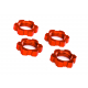Serrated 17 mm Red Aluminum Splined Wheel Nuts (4)