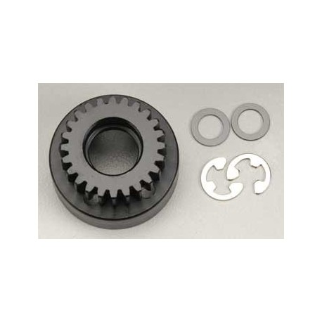 Clutch bell, (24T) 5x8x0.5mm fiber washer (2) 5mm E-clip