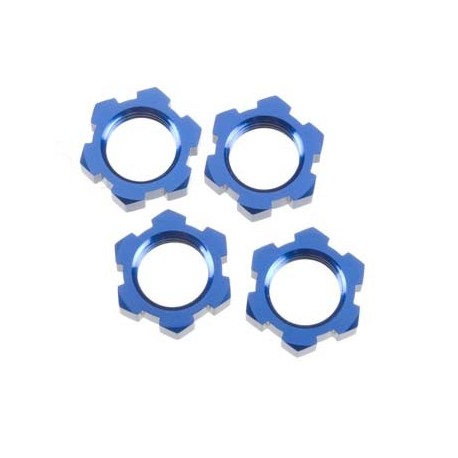 Wheel nuts, splined, 17mm (blue-anod) (4)