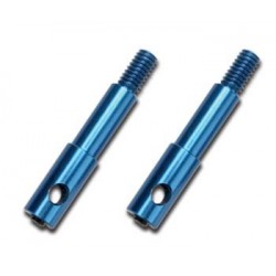 Wheel spindles, front, 7075-T6 ALUM, blue-anod (left-right)