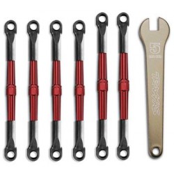 Turnbuckles, ALUM (red-anod), camber links, 58mm (4) front