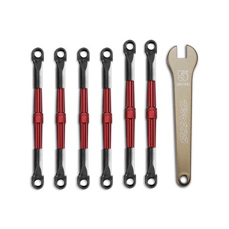 Turnbuckles, ALUM (red-anod), camber links, 58mm (4) front