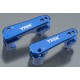 Caster blocks (c-hubs), 6061-T6 ALUM (blue-anod), left-right