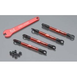 Toe links, ALUM (red-anod) (4) (w/rod ends & threaded insert