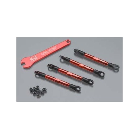 Toe links, ALUM (red-anod) (4) (w/rod ends & threaded insert