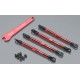Toe links, ALUM (red-anod) (4) (w/rod ends & threaded insert