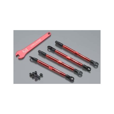 Toe links, ALUM (red-anod) (4) (w/rod ends & threaded insert