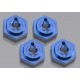 Wheel hubs, hex, ALUM (blue-anod) (4)