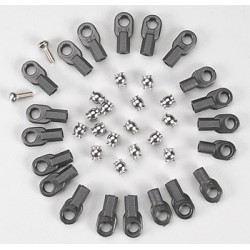 Rod ends(16 long 4 short) hollow ball connectors(18) ball(2)
