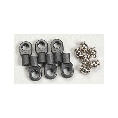 Rod ends, small, w/ hollow balls (6) (for Revo steering)