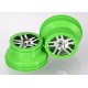 Wheels, SCT Split-Spoke, chrome, green beadlock style, dual