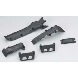 Skidplate set, front rear transmission steering servo guards