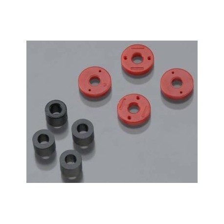 Piston, damper (2x0.5mm hole, red) (4) travel limiters (4)