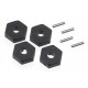 Wheel hubs, hex (4) axle pins (1.5x8mm) (4)