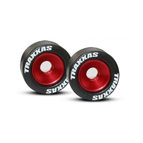 Wheels, ALUM (red-anod,2) 5x8mm ball bearings (4) axles